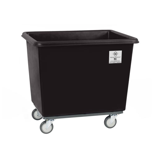 R&B Wire 10 Bushel Heavy Duty Poly Truck, All Swivel Casters, Black